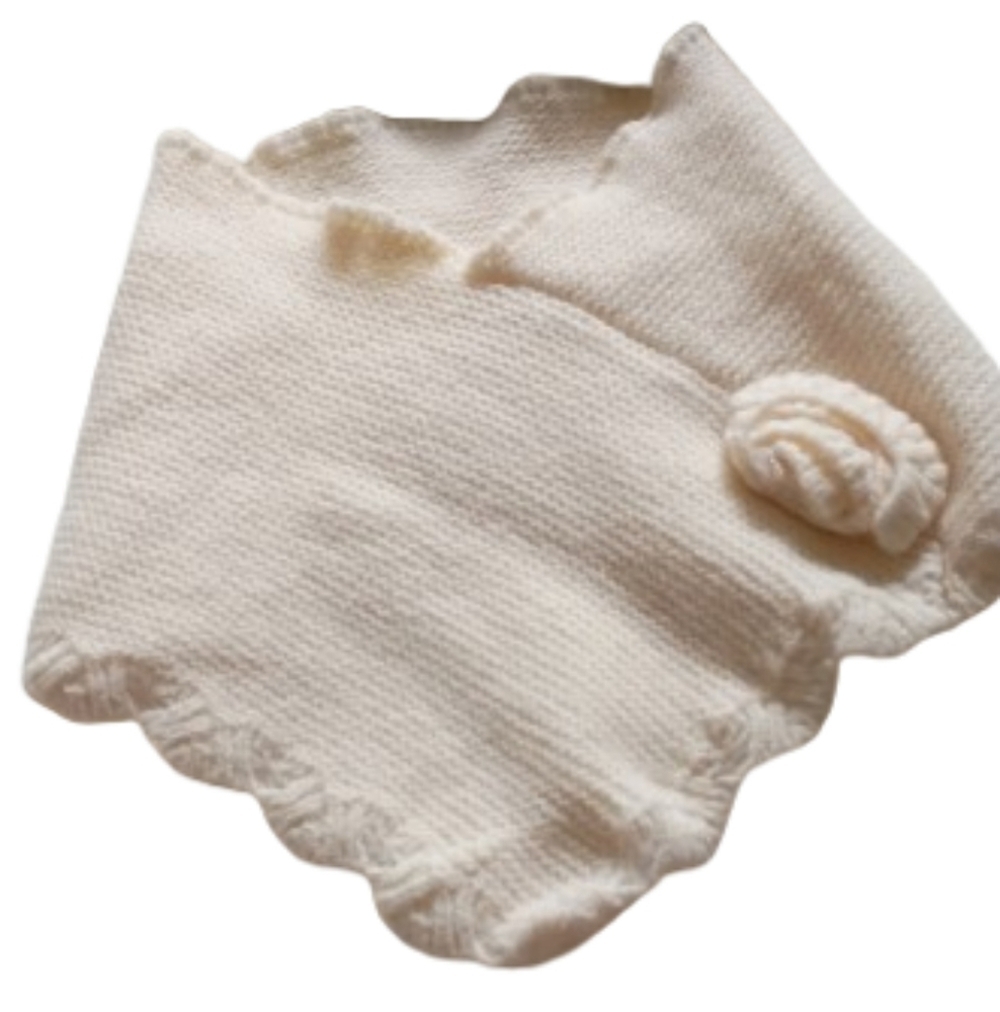 Light pink/peach baby girl poncho